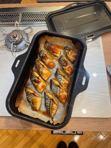 ラ・クックで焼いた鯖